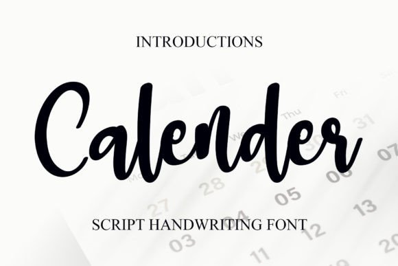 Calender Font: Elegant Script for Editorial Design